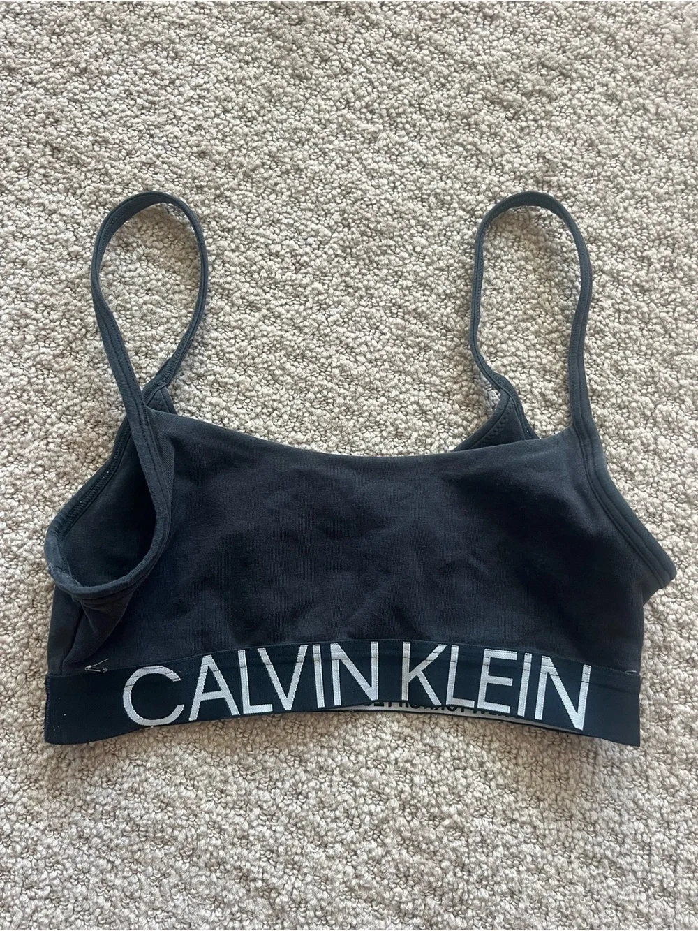 Calvin Klein Dark Gray Scoop Neck Cotton Bralette - Picture 3 of 3